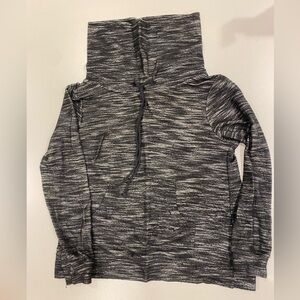 Lucky Brand Heathered Black Cowl Neck Sweater